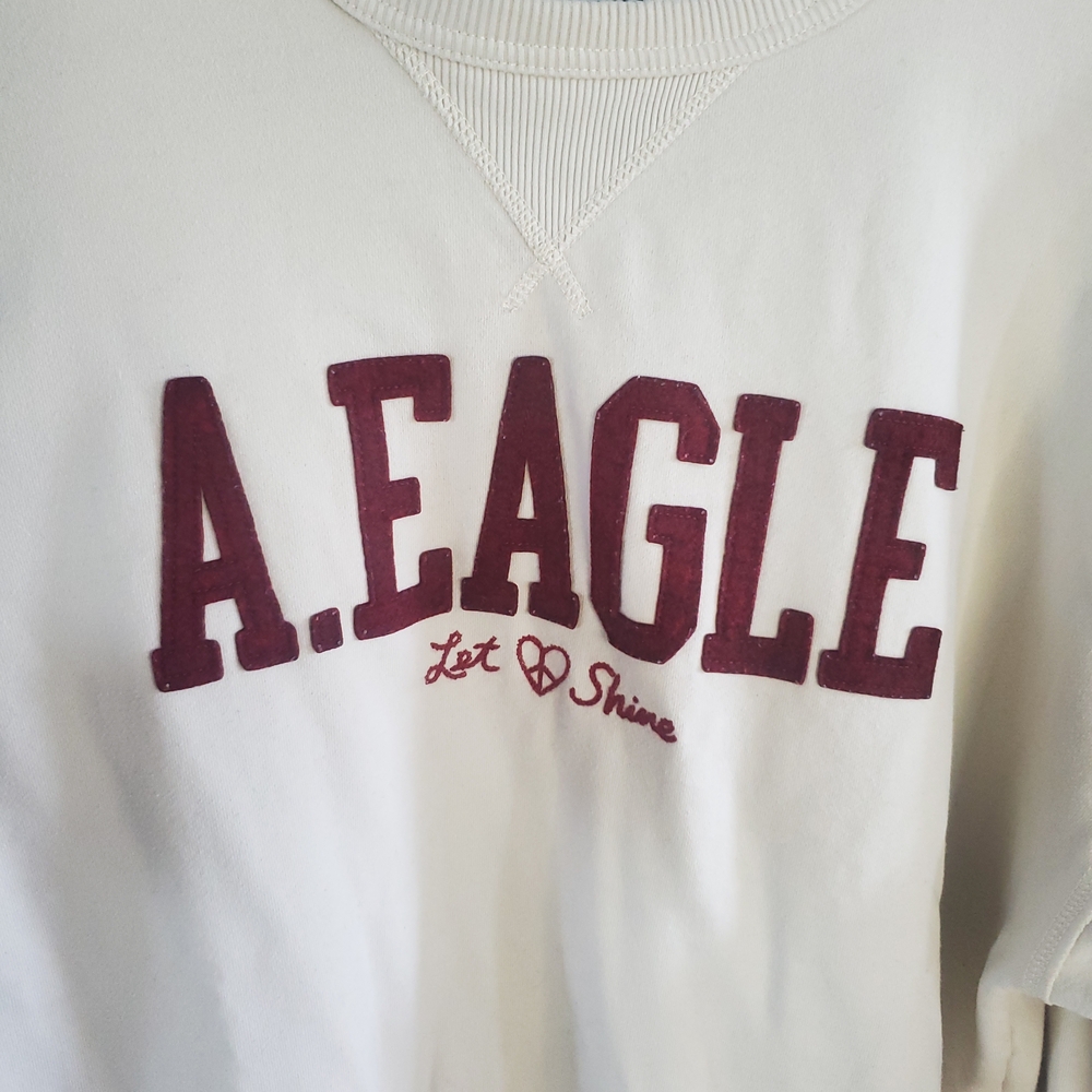 American Eagle Outfitters Oversized Beige Crewneck Sweater. Size M. #MP - Picture 3 of 7